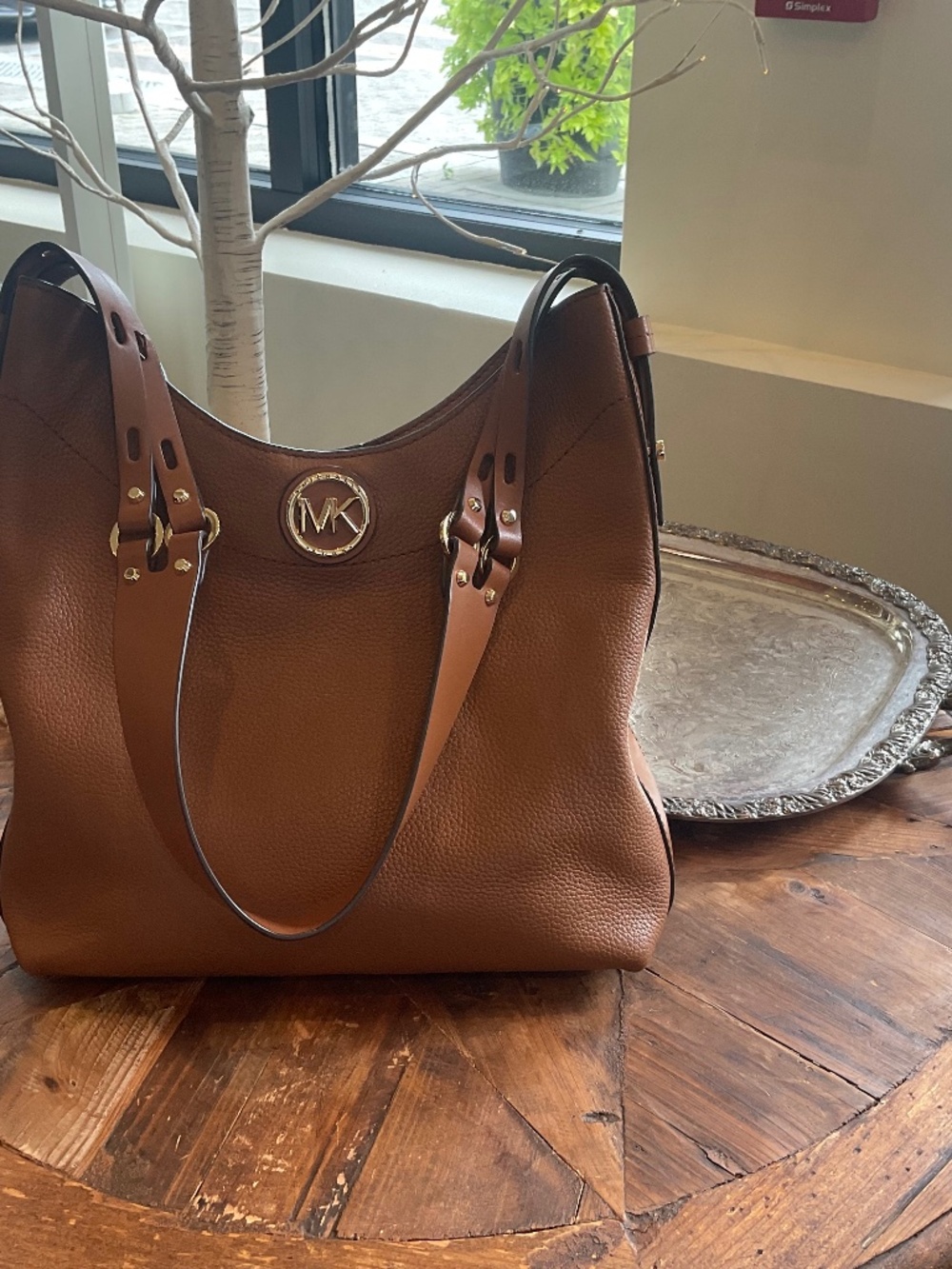 Michael Kors Bowery Large Hobo Shoulder Bag , Color Brown,